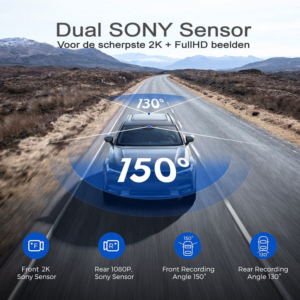 AZDome AR09 4K 2CH Full Mirror Wifi Touch dashcam