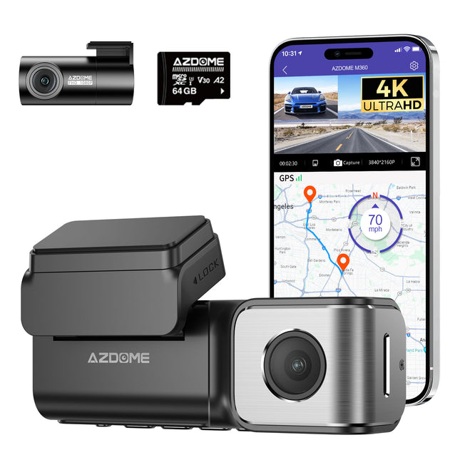 <tc>AZDome M360 2CH 4K Wifi GPS 64gb dashcam</tc>