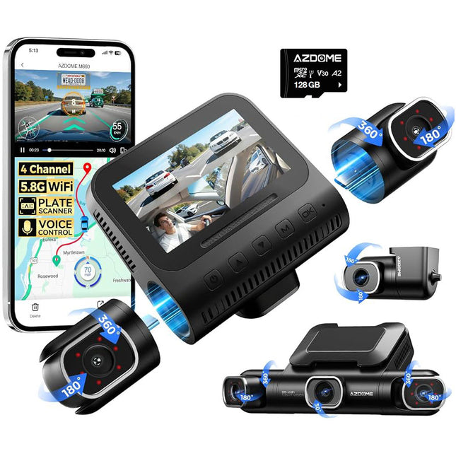 <tc>AZDome M660 Max 4CH 128 GB 4K wifi GPS dashcam a 360 gradi</tc>
