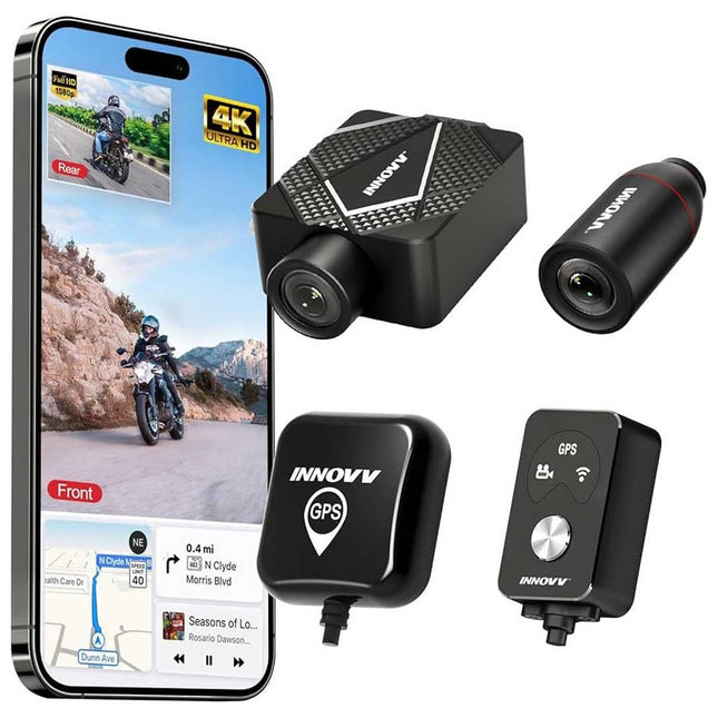 Innovv K5 2CH Dual True 4K Wifi GPS dashcam moto