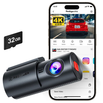 <tc>Redtiger F11 4K 1CH wifi 32gb dashcam</tc>