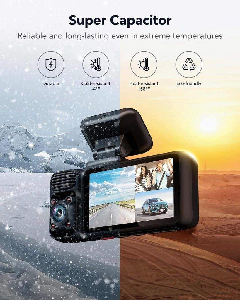 Redtiger F17 3CH 4K Wifi GPS 64gb dashcam