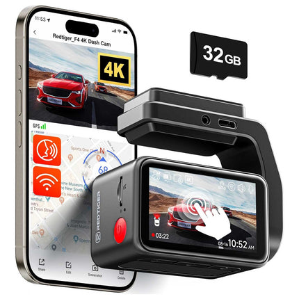 <tc>Redtiger F4 4K Touch Wifi GPS 32gb dashcam</tc>