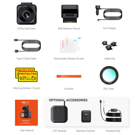 <tc>Vantrue E1 Pro Cloud 4K Wifi GPS dashcam</tc>