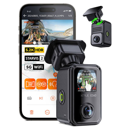 Vantrue E360 Cloud 5K 2CH Wifi GPS 360 gradi dashcam