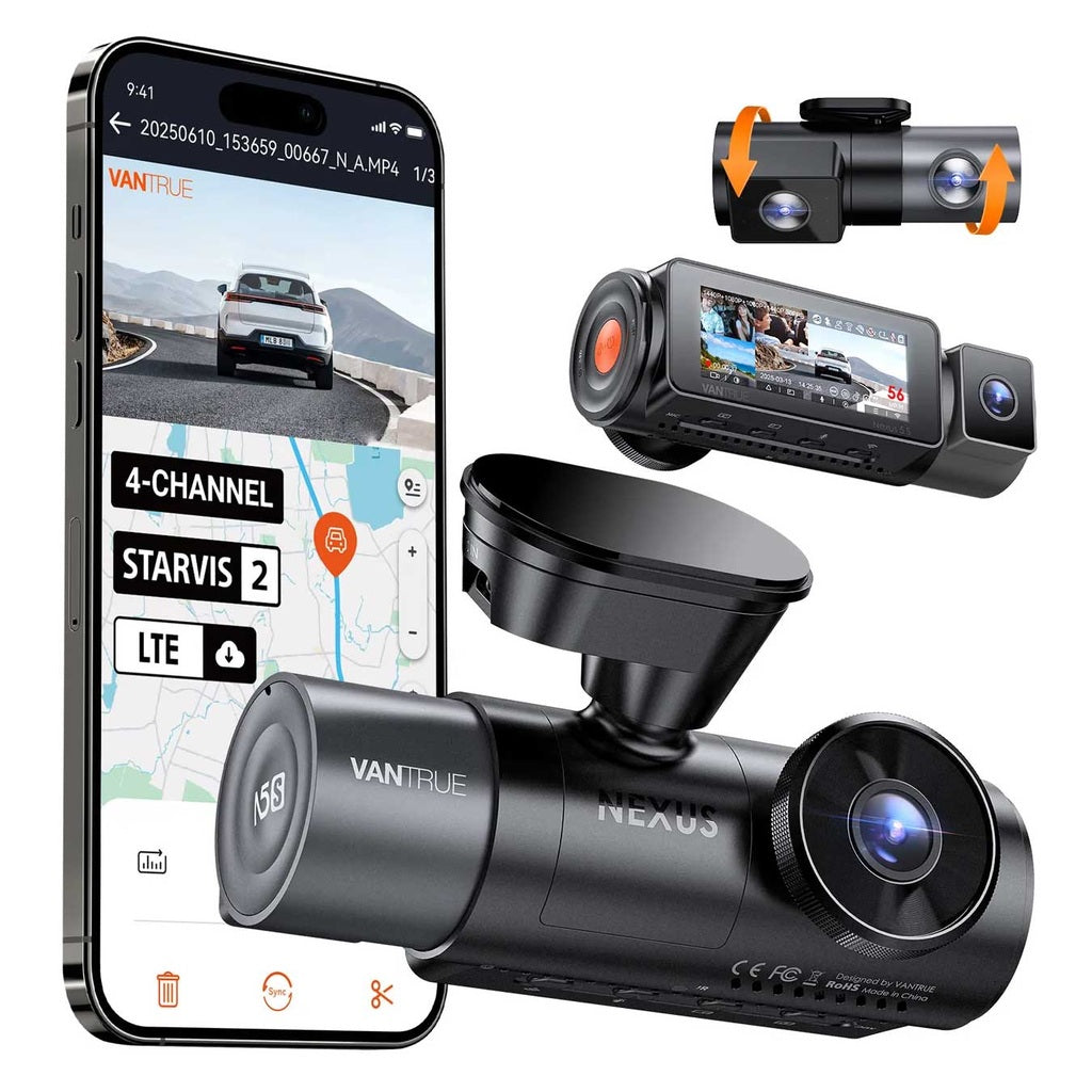 Vantrue N5S Cloud 2K 4CH Wifi GPS dashcam a 360 gradi