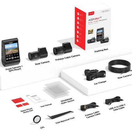 Viofo A229 Ultra 3CH 4K Wifi GPS dashcam