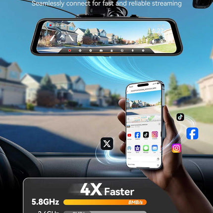 <tc>Wolfbox G850 Pro 4K Wifi GPS 64gb Mirror dashcam</tc>