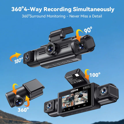 <tc>Dashcam AZDome M350 4CH 2K wifi GPS 64 GB 360 gradi</tc>