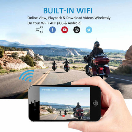 Motocam E6L 2CH Dual Wifi dashcam per moto