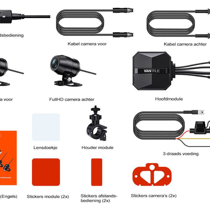 Vantrue F1 4K Dual Wifi GPS Moto dashcam